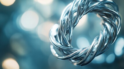 Abstract Silver Wire Sculpture