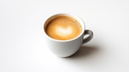 Naklejka premium Coffee Cup with Latte Art: Aromatic Espresso or Cappuccino