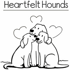 Heartfelt Hounds: Line Art Vector