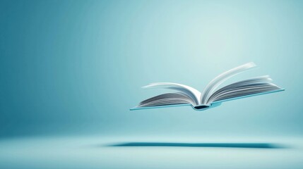 Showcase a minimal floating hardcover book mockup with a simple blank cover design for creative projects