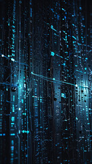 Blue digital networking, internet, cyber and business background
