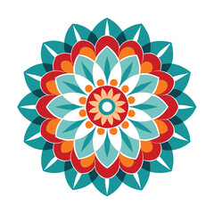 Traditional Indian Mandala Lineart Vector Design - Ornamental Ethnic Pattern with Intricate Floral and Geometric Symmetry