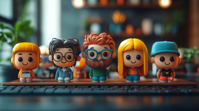 AI-driven talking-head avatars displayed in a mobile app environment with vibrant character designs