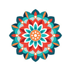 Traditional Indian Mandala Lineart Vector Design - Ornamental Ethnic Pattern with Intricate Floral and Geometric Symmetry