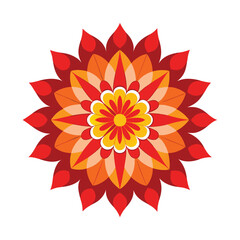 Traditional Indian Mandala Lineart Vector Design - Ornamental Ethnic Pattern with Intricate Floral and Geometric Symmetry