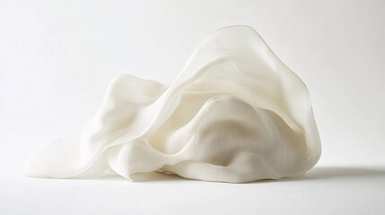 Fototapeta premium Flowing White Fabric: A Study in Minimalist Elegance
