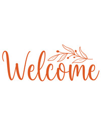 Welcome typography design on plain white transparent isolated background for sign, card, shirt, hoodie, sweatshirt, apparel, tag, mug, icon, poster or badge