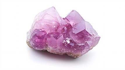 Fototapeta premium Pink Amethyst Crystal Cluster: A Sparkling Gemstone on White Background