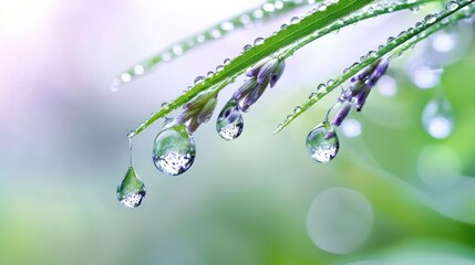 Delicate Lavender Petals with Water Droplets