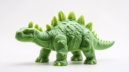 Obraz premium Green Ankylosaur Dinosaur Figurine on White Background