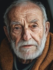 Elderly man contemplating