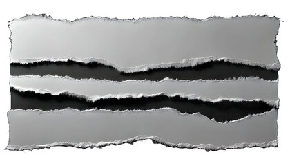Fototapeta premium White ripped paper torn edges strips on transparency background PNG