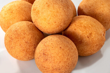 Buñuelos traditional Colombian food, Buñuelo made of wheat flour, consumed at Christmas.
