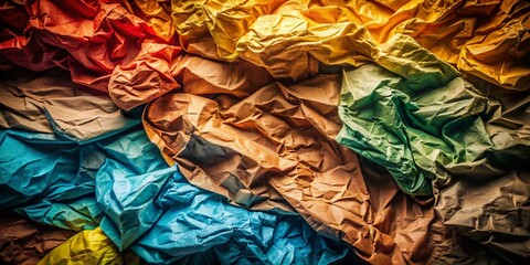 Crumpled Paper Background for Creative Projects: Versatile Textures for Graphic Design, Collages, and Artistry in Various Color Palettes and Styles