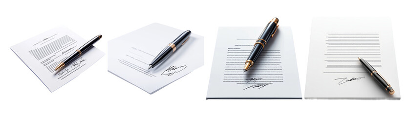 Elegant Pen on Stationery with Transparent Background