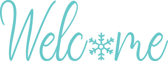 Welcome typography design on plain white transparent isolated background for sign, card, shirt, hoodie, sweatshirt, apparel, tag, mug, icon, poster or badge