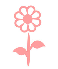 Flower clip art design on plain white transparent isolated background for card, shirt, hoodie, sweatshirt, apparel, card, tag, mug, icon, poster or badge