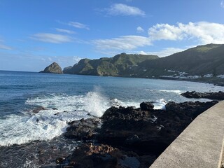 beautiful wide beach in the evening