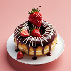 doughnut with strawberries