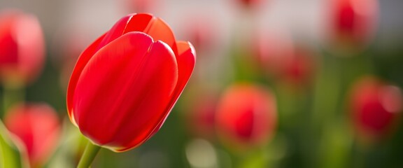 Close Up of Red Tulip in Natural light