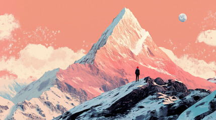 International Mountain Day, December 11. Holiday illustration.