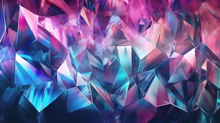 Obraz premium Vibrant 3D Abstract Background with Crystalline Shapes
