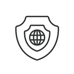 Double internet security, icon in line design. Internet, security, protection, encryption, authentication, cybersecurity on white background vector. Double internet security editable stroke icon