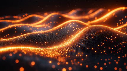 Abstract Glowing Pattern on Black Background

