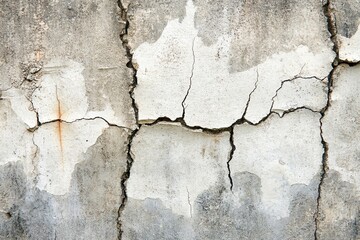 Obraz premium Papier peint en texture de mur de béton brut avec des fissures pour un style industriel..