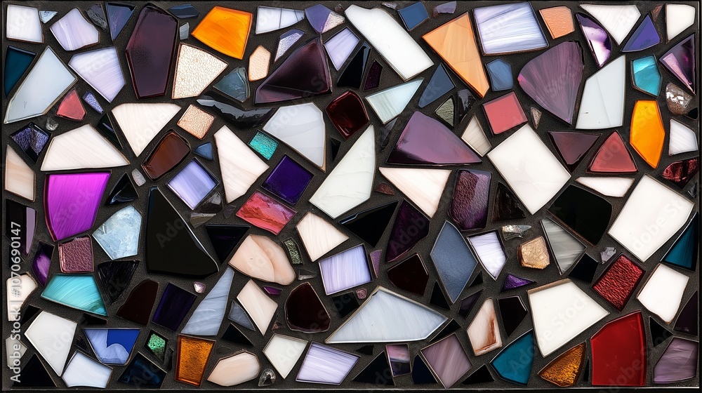 Poster abstract color blocks with metallic accents