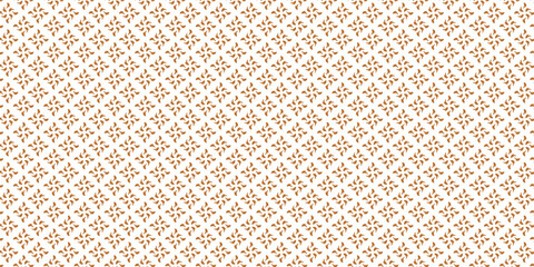 Fototapeta premium Golden vector floral seamless pattern. Abstract luxury geometric ornamental texture with small flower silhouettes. Gold and white simple ornament in oriental style.