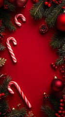 Festive holiday decorations with candy canes.