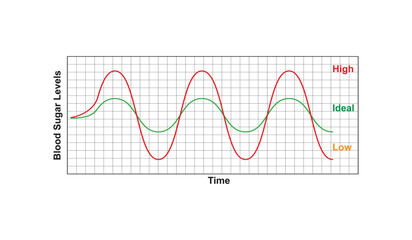 Blood Glucose Balance Science Design. Vector Illustration.