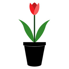 Stylish Tulip Flower Plant Art.