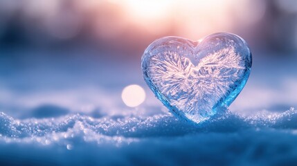 Fototapeta premium Frozen Heart in the Winter Landscape