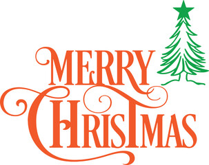 Minimalist Christmas Design Vector Calligraphy on White Background.