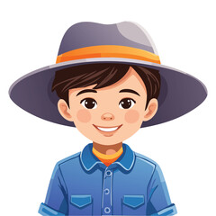 Portrait of a boy wearing a hat smiling
