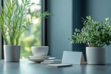 Cards on a Desk with Gentle Background Lighting