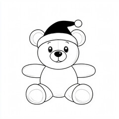 Obraz premium Cute teddy bear wearing festive hat, perfect for holiday fun!