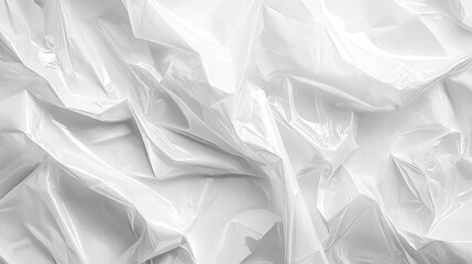 A close-up of the transparent plastic wrap material, with clear textures and a glossy surface. The background is white to highlight the texture of each layer of the wrapping film.