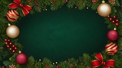 christmas background with christmas tree and balls
