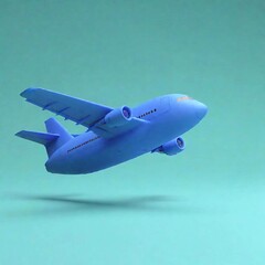 a toy plane on a blue background