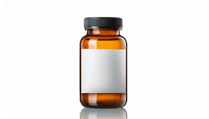 Fototapeta premium A vitamin bottle with blank label on White background PNG
