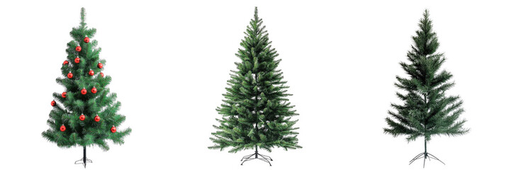 Fototapeta premium Christmas Trees Green Fir Decor Holiday Season Festive Ornaments