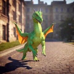 Obraz premium 3 d rendering of a beautiful dragon in the park