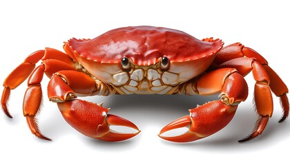 Red crab claw isolated on white background, perfect for seafood recipes
