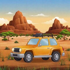 cartoon wild nature landscape - illustration for children