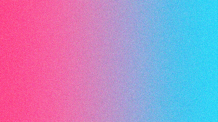 The grainy style background is pink and blue