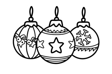 Fototapeta premium Christmas baubles coloring book for kids