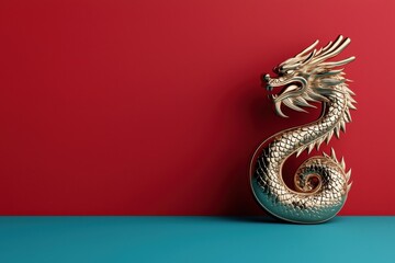 Obraz premium Celebrate the vibrant chinese new year festival with bold dragon illustrations for festive joy